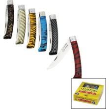 Çeliktürk Paslanmaz Çakı No-3 Bilezikli Renkli Plastik Saplı - 10'li Paket