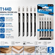 Tyson TYS9508 Ahşağ Ağaç Mdf Sunta Dekupaj Ağzı Testeresi T044D Dekupaj Bıçak (5 Adet)