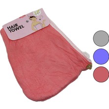 Haır Towel BAYSA-1648 Lüks Renkli Havlu Saç Bonesi Ayıcık Düğmeli Uzun Saç Örülebilir Model - 10'li Paket