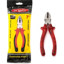 Gk Tools Yan Keski 180MM 7'' Saplı Şeffaf Kırmızı - 6'li Paket
