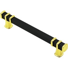 KRT İBİCO-965 Çekmece Kulp 12.8cm Kare Kulp Siyah Yüzük Altın - 10'li Paket
