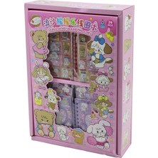 KRT Quicksand Cy-Dl Pvc ve Kağıt Sticker 4+4 Yaprak) 8.8X10.8CM Telli Not Defteri 30 Yaprak Hayvan Resim - 24'li Paket
