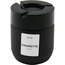 Qlux Ideas Qlux C-00545 Küllük 425CC No-08 Cıgarette Siyah Cam Kül Tablası Siyah Plastik Kapak - 24'li Paket
