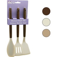 İbico Ibico İ22-014 Mutfak Seti 30CM 3 Adet Klasik Spatula Renkli Silikon Delikli Spatula Yan - 12'li Paket
