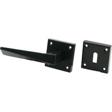Eriş-13 Pratik Prizma Rozetli Kapı Kolu Takım Siyah Oda - 4'li Paket