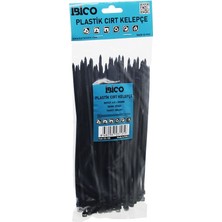 İbico Ibico İ13-105 Cırt Kelepçe 4.8X200MM 100 Adet Siyah Plastik Kablo Bağı - 10'li Paket