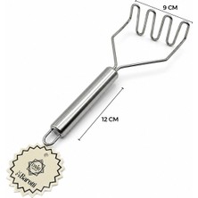 Barotti DMR-2126 Patates Ezici Çap : 9cm Metal Saplı 12CM Toplam Uzunluk : 23CM Zigzag Yay Şekil - 12'li Paket