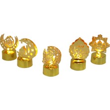 KRD Home KRD-7941 Ramazan LED Işık Pilli Metal Mix Desen - 12'li Paket