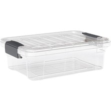 Dünya DP-33106-102 Çok Amaçlı Saklama Kutusu ve Organizer 21.5lt 525X355X150MM Şeffaf Kilitli Kapak - 12'li Paket