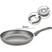 Papilla Fred 30 cm BRKT-706141 Maxi Tek Saplı Frying Pan Granit Tava Gri Kırçıllı - 6'li Paket