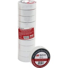 Mutlusan Pvc Izolasyon Elektrik Bantı 9.14MM 0.13X19X10YDS Beyaz Bandı Lüx - 10'li Paket