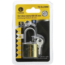 Tudor TD-SL25MM Asma Kilit Sarı Vakumlu Uzun Kancalı - 12'li Paket