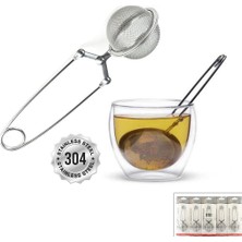 Bella House K-2655 Bitki Çay Demleme Süzgeç Çap: 5cm Maşalı Tel Metal Paslanmaz Çelik - 12'li Paket
