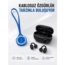 Kablosuz Kulaklık ve Mavi Çanta Charm Saat Kampanya Seti Taşınabilir Günlük Kullanım