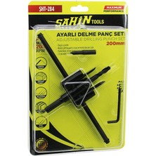 Şahin Tools ŞHT-284 Alçı Delme Panç Seti 40MM-200MM Ahşap Ayarlı Alçıpan Kartonpiyer Pvc - 5'li Paket