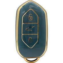 AutoHan Keys T10X 3 Tuşlu Smart Nano Koruma Anahtar Kılıfı Gri Gold Altın Renk Yüksek Kalite