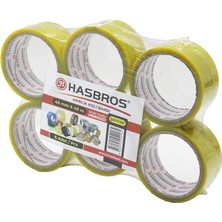 Hasbros HBR-0231 Koli Bantı 45MMX40MT Bandı Şeffaf Akrilik Yapışkan - 6'li Paket