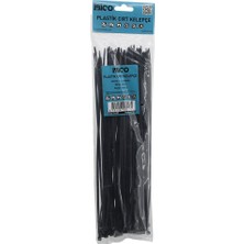 İbico Ibico İ13-017 Cırt Kelepçe 3.6X300MM 100 Adet Siyah Plastik Kablo Bağı - 10'li Paket