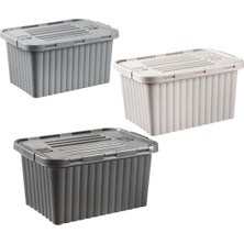 DÜNYA-20011-999 Çift Kapaklı ve Kutu Plastik Kilitli 18LT 296X435X219MM Renkli - 12'li Paket