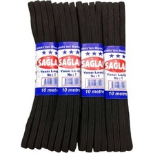 Sağlam Tekstil Sağlam Huzur No-1 10MT Don Lastik Siyah Yassı - 20'li Paket