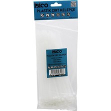 İbico Ibico İ13-106 Cırt Kelepçe 4.8X200MM 100 Adet Beyaz Plastik Kablo Bağı - 10'li Paket