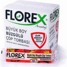 Avantaj FLOREX-502 65X70CM Çöp Torbası 10 Adet Büyük Büzgülü Çilek Kokulu - 25'li Paket