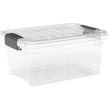 Dünya DP-33115-102 Çok Amaçlı Saklama Kutusu ve Organizer 20LT 303X443X197MM Şeffaf Kilitli Kapak - 12'li Paket