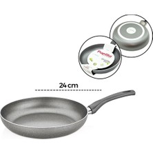 Papilla Fred 24 cm BRKT-705694 Maxi Tek Saplı Frying Pan Granit Tava Gri Kırçıllı - 6'li Paket