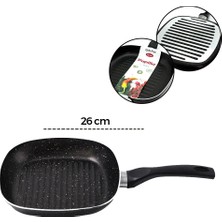 Papilla Ragnar 26CM BRKT-739620 Tava Granit Grill Pan Tek Saplı Dış Kırçıl - 12'li Paket