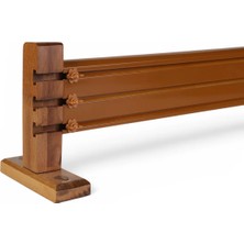 Perdejim Meşe 150 cm Ahşap Başlıklı 3 Kanallı Alüminyum Dekoratif Ray Korniş