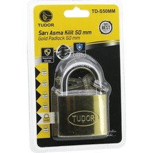 Tudor TD-S50MM Asma Kilit Sarı Vakumlu Kısa Kancalı - 12'li Paket