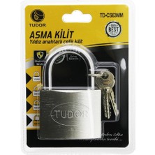 Tudor TD-CS63MM Çelik Asma Kilit Yıldız Vakumlu Kısa Kancalı Çivi Anahtarlı Gri - 12'li Paket