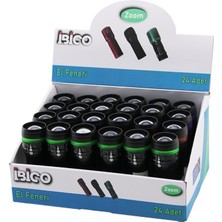 İbico Ibico İ10-004 El Feneri Çap:2.8cm Mini 9.3cm-10.2cm Pilli Zoomlu Metal Kasa Pls.ön Kapak - 24'li Paket