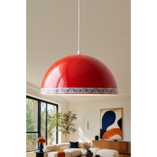 Marrien Luna Tile Modern Tekli Turuncu Metal Sarkıt (35 cm) Salon, Mutfak & Cafe için Dekoratif Avize