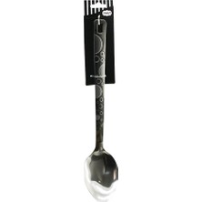 YAKUT-13441 Desenli 36CM Çelik Metal Servis Kaşık - 12'li Paket
