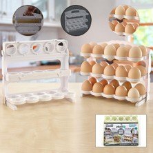 Plastlife Plaslife KP-174 Buzdolabı Yumurta Organizeri 3 Katlı 30 Hazneli - 12'li Paket