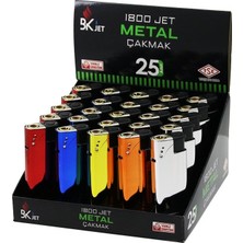 KOKO-1800 Manyetöllü Metal Cep Çakmak Renkli Manyetolu Doldur Kullan - 25'li Paket
