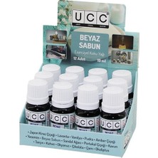 Ucc Esansiyel Koku Yağı 10ML Beyaz Sabun Buhardanlık Çamaşır Makine Ütü Vb. Kullanım - 12'li Paket
