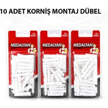 Medalyan Dl-57 Korniş Montaj Dübeli 10 Adet Plastik Çivili - 12'li Paket