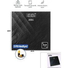 tp Buğz Dijital - Pilli Banyo Baskül Terazi Tartı LCD Ekran - Sıcaklık Gösterge 180KG/50GR 28X28CM SBS-4452 BX40