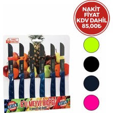 KRT Ibico MY01 Dişli Meyve Bıçak Takım 6 Adet Renkli - 20'li Paket