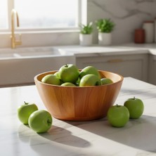 Deconox Doğal Akasya Ahşap Salata ve Sunum Kasesi – 30X13 cm Ekstra Derin ve Büyük Boy El Yap�