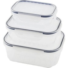tp Buğz 3pcs Quick Sızdırmaz Saklama Kabı Seti Şeffaf Kap - Buğulu-Contalı Kapak  500-1000-1700ML BX40
