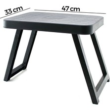 KRT-1137 Kamp ve Piknik Masası Küçük 47X33CM Katlanabilir Ayaklı 38CM Siyah Plastik - 10'li Paket