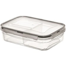 tp Buğz 3 Bölmeli Kilitli Kapaklı 1 Litre Erzak Saklama Kabı LC-510 BX40