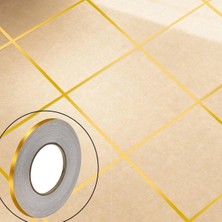 tp Buğz 50 Metre Fayans Arası Şerit Dekoratif Yapışkan Renkli Dekor Su Geçirmez Sızdırmaz Altın Bant Kaplama 0.5 cm Genişliğindedir BX40