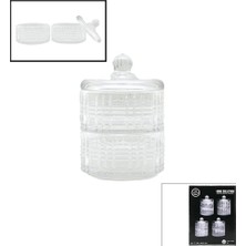 Home Collection Home Collectıon SDG1009B Chester Cam Kapaklı Şekerlik ve Lokumluk 2 Katlı - 12'li Paket