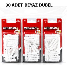 Medalyan Dl-37 Dübel Beyaz ve Plastik No-7 30 Adet - 12'li Paket