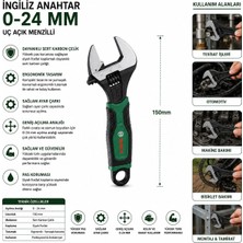 Bosch-1 600 A03 9hn Ingiliz Anahtar ve Kurbağacık Seti 150MM 6" 527 - 6'li Paket