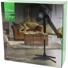 tp Buğz Kiwi KFAN-7426  16 Inç - 41CM  Teleskopik Katlanır Ayaklı Vantilatör 3 Kademe Hız 3 Pls.kanat Metal Kafes - Ayak Y: 90CM BX40
